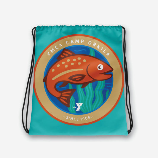 Salmon Run Drawstring Bag