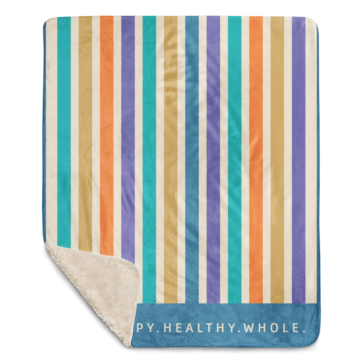 Happy Healthy Whole Sherpa Blanket